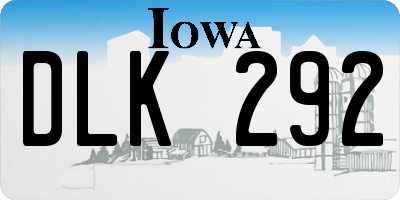 IA license plate DLK292