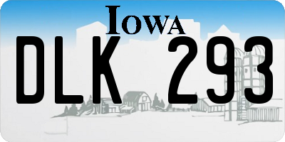 IA license plate DLK293