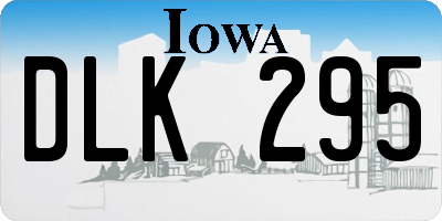 IA license plate DLK295