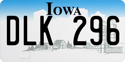 IA license plate DLK296