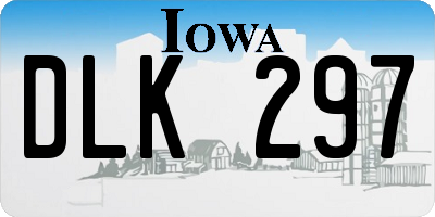 IA license plate DLK297