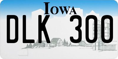 IA license plate DLK300