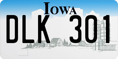 IA license plate DLK301