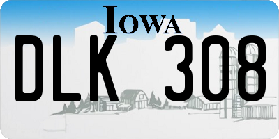 IA license plate DLK308