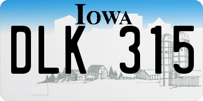 IA license plate DLK315