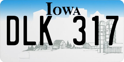 IA license plate DLK317