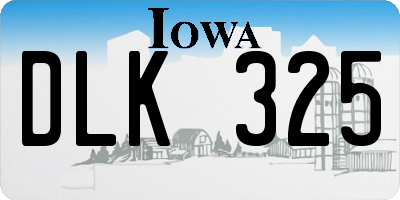IA license plate DLK325