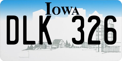 IA license plate DLK326