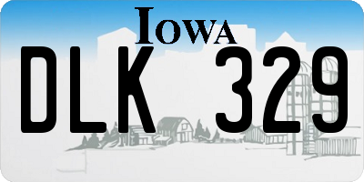 IA license plate DLK329