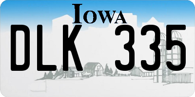 IA license plate DLK335