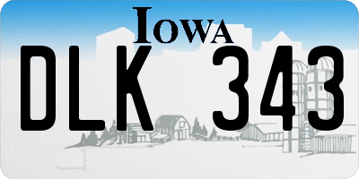 IA license plate DLK343