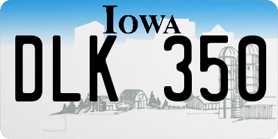 IA license plate DLK350