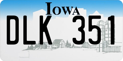 IA license plate DLK351
