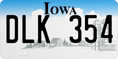 IA license plate DLK354
