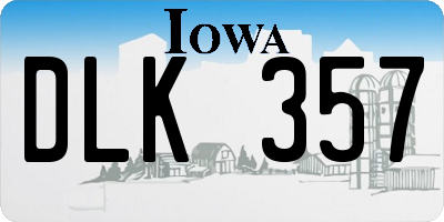 IA license plate DLK357