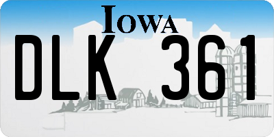 IA license plate DLK361