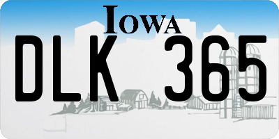 IA license plate DLK365