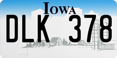 IA license plate DLK378