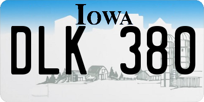 IA license plate DLK380