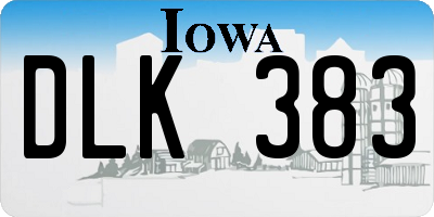IA license plate DLK383