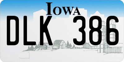 IA license plate DLK386