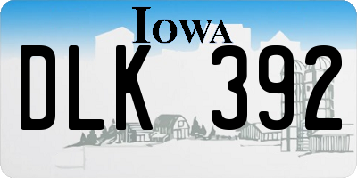 IA license plate DLK392