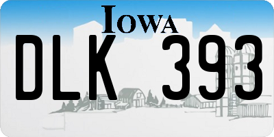 IA license plate DLK393