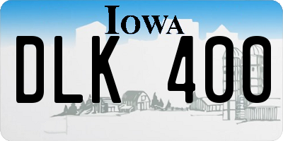 IA license plate DLK400