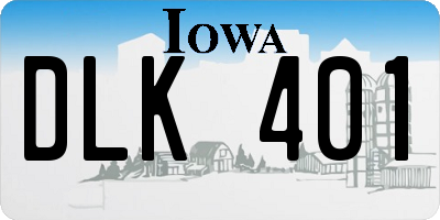 IA license plate DLK401