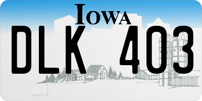 IA license plate DLK403
