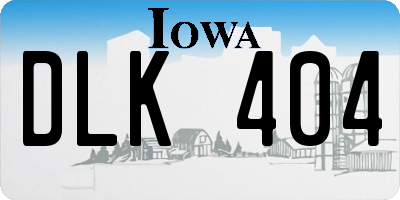IA license plate DLK404