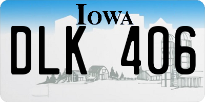 IA license plate DLK406