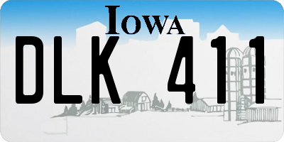 IA license plate DLK411