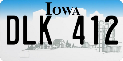 IA license plate DLK412