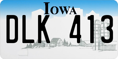 IA license plate DLK413