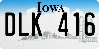 IA license plate DLK416