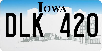 IA license plate DLK420