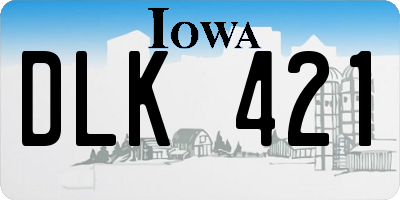 IA license plate DLK421