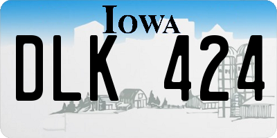 IA license plate DLK424