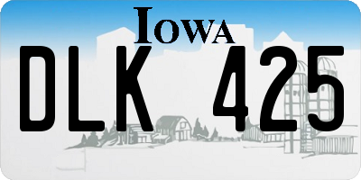 IA license plate DLK425