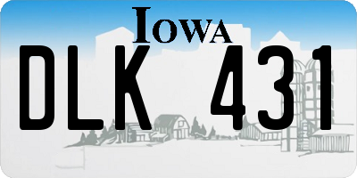 IA license plate DLK431