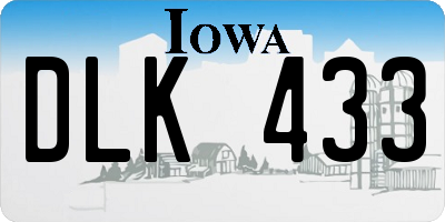 IA license plate DLK433