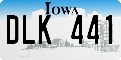 IA license plate DLK441