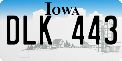 IA license plate DLK443