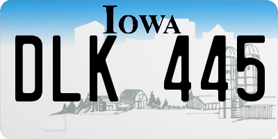 IA license plate DLK445