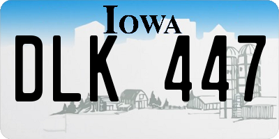 IA license plate DLK447