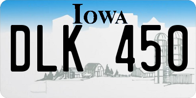 IA license plate DLK450