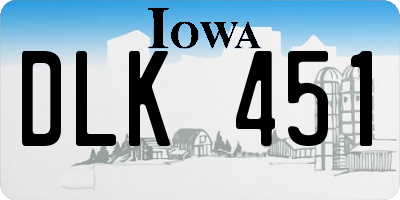 IA license plate DLK451