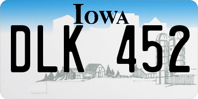 IA license plate DLK452