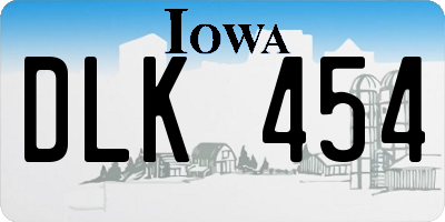 IA license plate DLK454